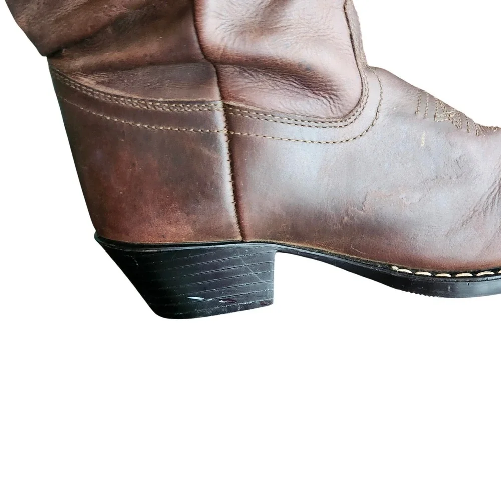 Smoky Mountain Cowboy Boots Kids Size 4 Brown Leather Western Style 3251Y